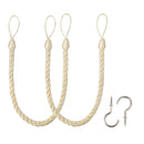 BEL AVENIR CURTAIN ROPES TIEBACKS HOLDBACKS 2 Packs 2Pcs By 1Pcs - BEIGE - Brand New