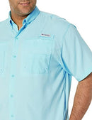 COLUMBIA MEN’S PFG TAMIAMI II SHORT SLEEVE SHIRT - MEDIUM - GULF STREAM - Brand New