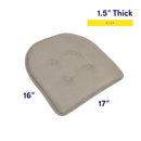 Sweet Home Collection Chair Cushion Memory Foam Pads U-Shaped - Set of 2 - Brand New