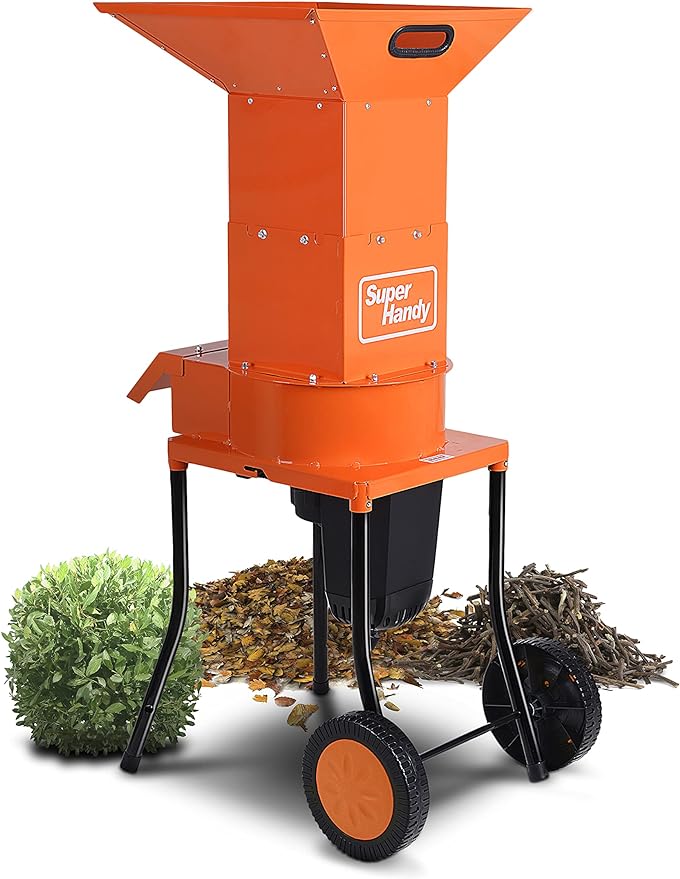 SuperHandy Leaf Mulcher Shredder Electric Green Heavy Duty 120V AC 11" - ORANGE - Like New