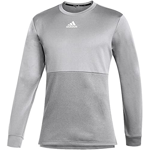 ADIDAS TEAM ISSUE CREW TOP MEN'S TRAINING L GREY/WHITE GREYTWO-L - Like New