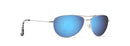 MAUI JIM BABY BEACH AVIATOR SUNGLASSES 56MM SILVER/BLUE HAWAII POLARIZED - Like New