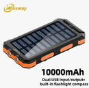 WINSWAY SOLAR CAMPING 10000MAH POWER BANK LARGER SOLAR PANEL - ORANGE - Like New