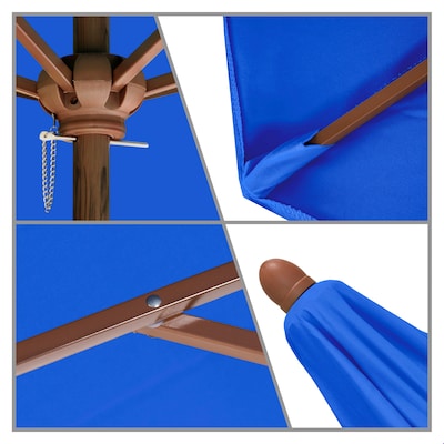 ASTELLA 9-FT STEEL NO-TILT MARKET PATIO UMBRELLA - BLUE - Like New