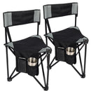 REDCAMP 2 Pack Tripod Camping Chairs Folding Lightweight Portable, 50213 - Black - Like New