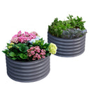 Olle 2 Pack 17" Tall Durable Round Raised Garden Mid-Grey 24" X 17" Like New