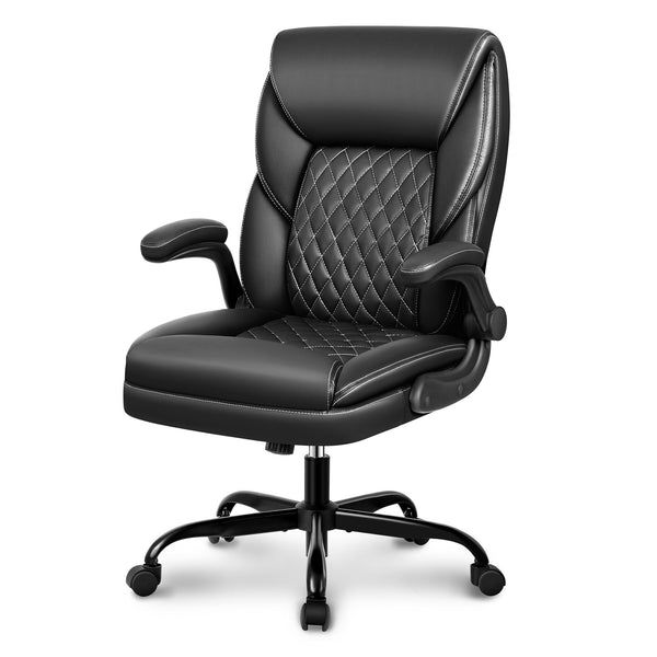 BESTERA OFFICE CHAIR EXECUTIVE LEATHER CHAIR HOME OFFICE DESK CHAIRS - BLACK Like New