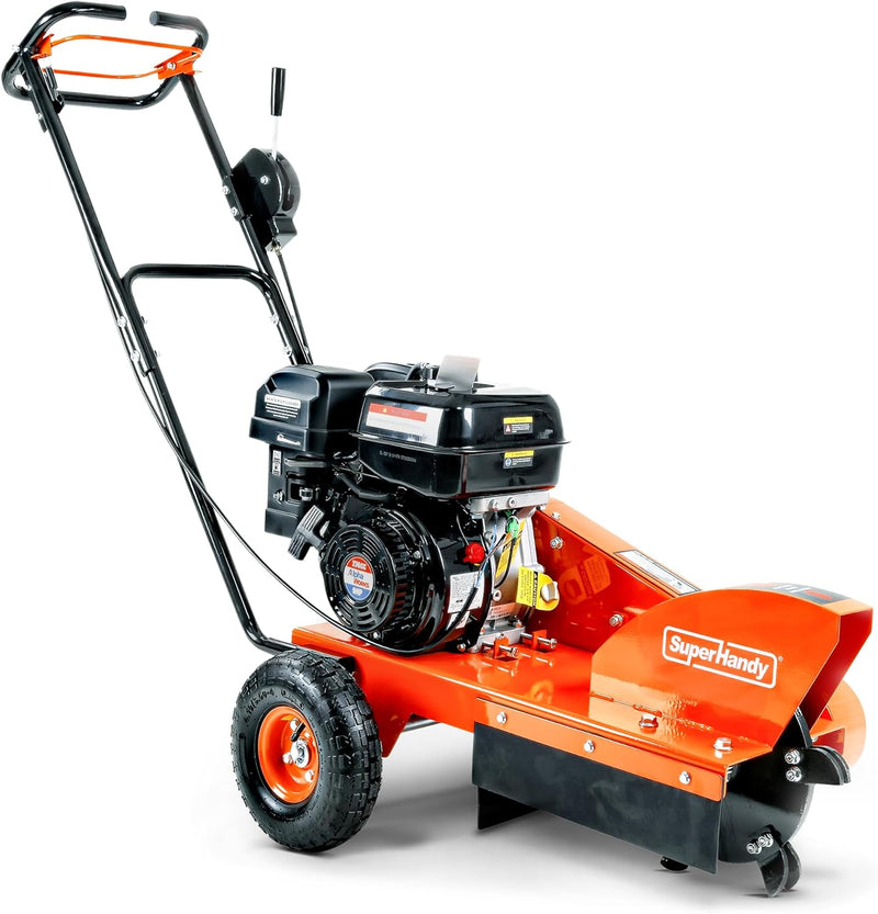 SuperHandy Compact Gas-Powered Stump Grinder - 9HP Motor, 12" Efficiency Cut,