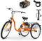 SuperHandy EcoRide Electric Adult Tricycle - 48V 2Ah Li-Ion Battery, 250W Motor,