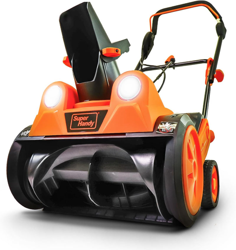 SuperHandy Walk-Behind Electric Snow Blower - Led Headlights & Adjustable Exit