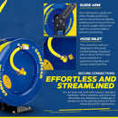 Goodyear Air Hose Reel - 1/2" x 65' Ft, 300 PSI Max, 1/4" NPT Connections,