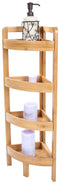 Trademark Innovations 31.5" 4 Tier Bamboo Corner Storage Shelf, Slatted - Tan Like New