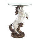 Furniture Creations Fantasy Magical Unicorn Horse Glass Top Accent Table - Brand New