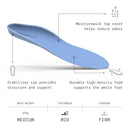SUPERFEET ALL-PURPOSE SUPPORT MEDIUM ARCH INSOLES (BLUE) - MEN 5.5-7/WOMEN 6.5-8 - Like New