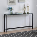 SEI Furniture Darrin 56" Glass Top Console Table B081WXZ6RX - Black - Brand New