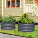 OLLE GARDENS 17" TALL, 24" ROUND PAIR RAISED GARDEN BEDS 2 SET - MIDNIGHT GRAY - Like New