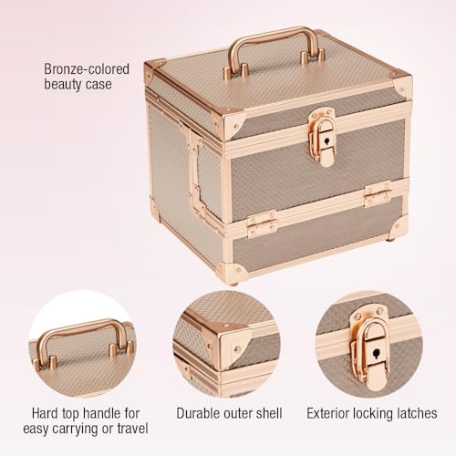 CONAIR 100-PIECE COSMETIC EXPANDABLE SHELVES PROFESSIONAL MAKEUP TRAIN BRONZE - Brand New