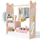 BLUEWOOD DRESS UP STORAGE KIDS WARDROBE WITH MIRROR PINK - BEAR - Like New