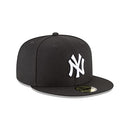NEW ERA 59FIFTY NEW YORK YANKEES FITTED HAT SIZE: MEN 8 - BLACK/WHITE - Like New