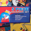 POKEMON KIDS' 5PC 16" BACKPACK SET WITH LUNCH BAG - MULTI - Brand New