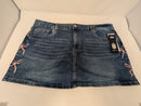 MADDEN NYC WOMEN'S EMBROIDERED BOW DENIM SKIRT - SIZE:  2XL - DARK MEDIUM WASH - Brand New