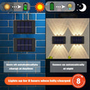 LED SOLAR WALL LAMP SOLAR WALL LIGHT OUTDOOR FENCE LIGHTS UP (WARM WHITE) 2PCS - Brand New