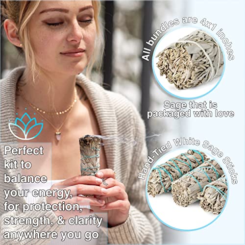 20 JL Local White Sage Smudge Sticks 4" Each Sustainably Grown - Like New