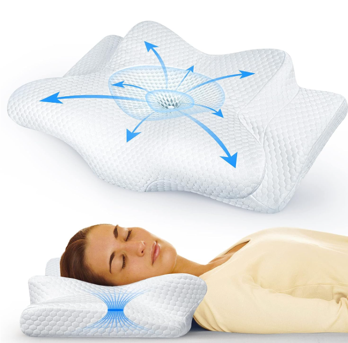 Emircey Adjustable Neck Memory Foam Pillows WHITE SMALL/STANDARD EDK010RQ - Like New