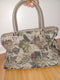 LUCAS TRAVEL BAG TAPRESTRY, 15", FLORAL DRAWINGS, PLANTS - GRAY - Like New