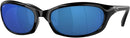 COSTA DEL MAR HARPOON HR 11 SUNGLASSES - 580P - SHINY BLACK BLUE MIRROR LENS - Like New