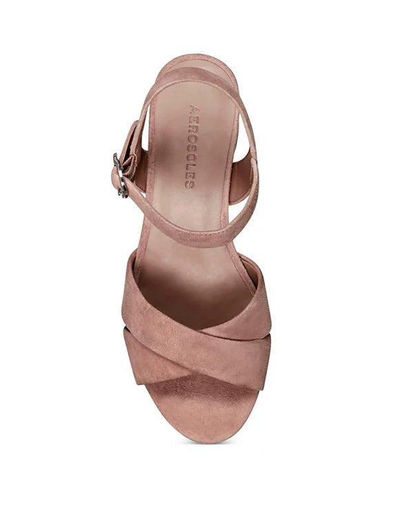 AEROSOLES WOMEN'S COSMOS PLATFORM - SIZE: WOMEN 7 - BLUSH/FABRIC - Like New