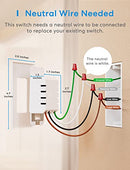 MEROSS 4 PACK SMART DIMMER SWITCH SINGLE POLE APPLE HOMEKIT, ALEXA, NEUTRAL WIRE - Like New