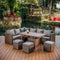 Nestl Wicker Outdoor Furniture Set 7 Piece Patio Dining Set X-LARGE Brown/Grey - Like New