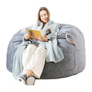WhatsBedding 9 ft Memory Foam Bean Bag Chairs Sofa Cover - Smoky Grey - Brand New