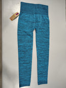 SHOSHO WOMEN'S LEGGINGS HIGH WAISTED CROP ACTIVEWEAR - SIZE: S/M - BLUE HEATHER - Like New