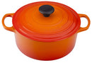 LE CREUSET ENAMELED CAST IRON SIGNATURE ROUND DUTCH OVEN 4.5 QT - FLAME - Brand New