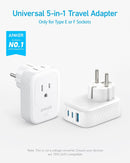 Anker European Travel Plug Adapter, Type E/F Sockets, USB-C Ports, A92A2 - White - Like New