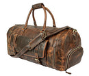 Tuzech Vintage Leather men's Travel Duffle luggage bag with Shoe Pouch - Brand New