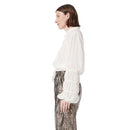 30247068 DO by Dee Ocleppo Winona Chiffon Banded Rushed Womens Blouse Sea Salt - Brand New