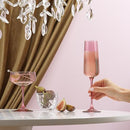 JOYJOLT SIDNEY STEMMED CHAMPAGNE FLUTES SET OF 4 - BLUSH - Like New