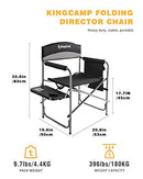 KING CAMP CAMPING FOLDABLE PADDED DIRECTOR ARM CHAIR WITH SIDE TABLE - GREY - Like New