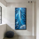 JELRINR Contemporary 3D Abstract Oil Painting On Canvas Blue Whale Abstract Art - Brand New