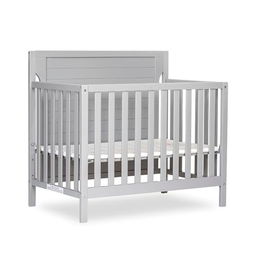 DREAM ON ME BELLPORT 4-IN-1 MINI BABY CRIB, PEBBLE GREY - 637-PG - Like New