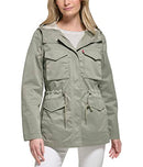 LW3WP410 Levi's Women's Four Pocket Hooded Military Jacket Sea Green 1X - Like New