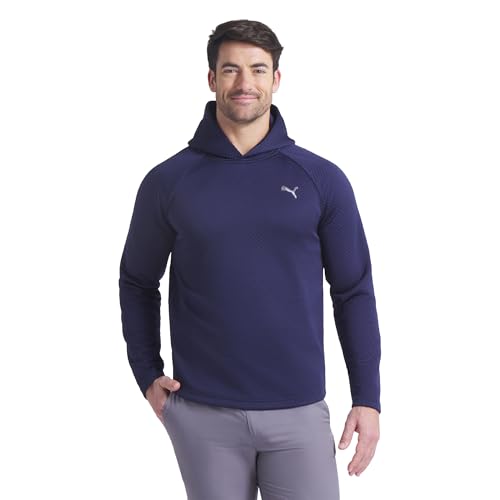 PUMA MENS PEBBLE HOODIE - SIZE: MEN M - DEEP NAVY - Brand New
