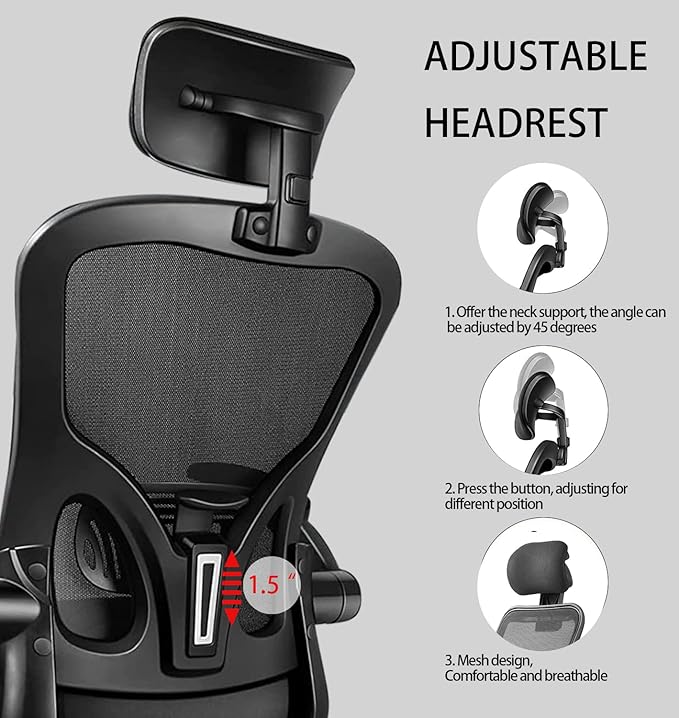 ERGONOMIC OFFICE CHAIR HIGH BACK TILT ERGONOMIC HOME OFFICE DESK CHAIR - BLACK - Like New