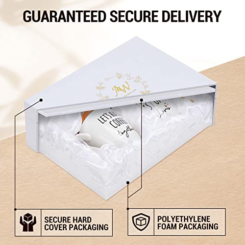 AW BRIDAL CERAMIC ENGAGEMENT GIFTS FOR COUPLE MUGS LEGAVE COFFEE WHITE 12 OZ - Like New