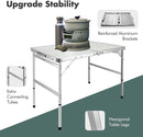 VILLEY Folding Camping Table Portable Lightweight Adjustable VY133001AE - White - Like New