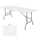 HAISIWLKJ FOLDING TABLE 6 FT LIGHTWEIGHT CAMPING TABLE RECTANGULAR - WHITE - Like New