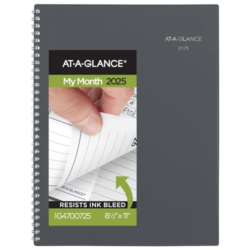 AT-A-GLANCE 2025 PLANNER MONTHLY 8" X 12" LARGE GC4700725 - GRAY - Brand New